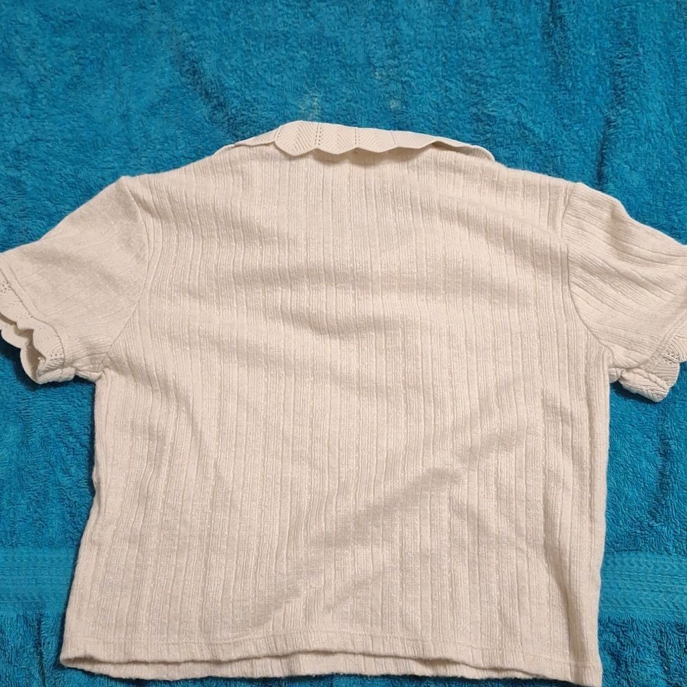 White Collared Knit Top - Picture 8 of 8